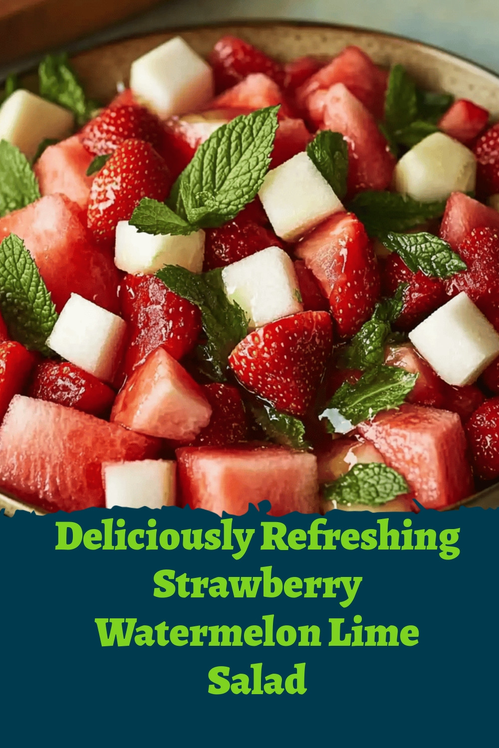 Deliciously Refreshing Strawberry Watermelon Lime Salad