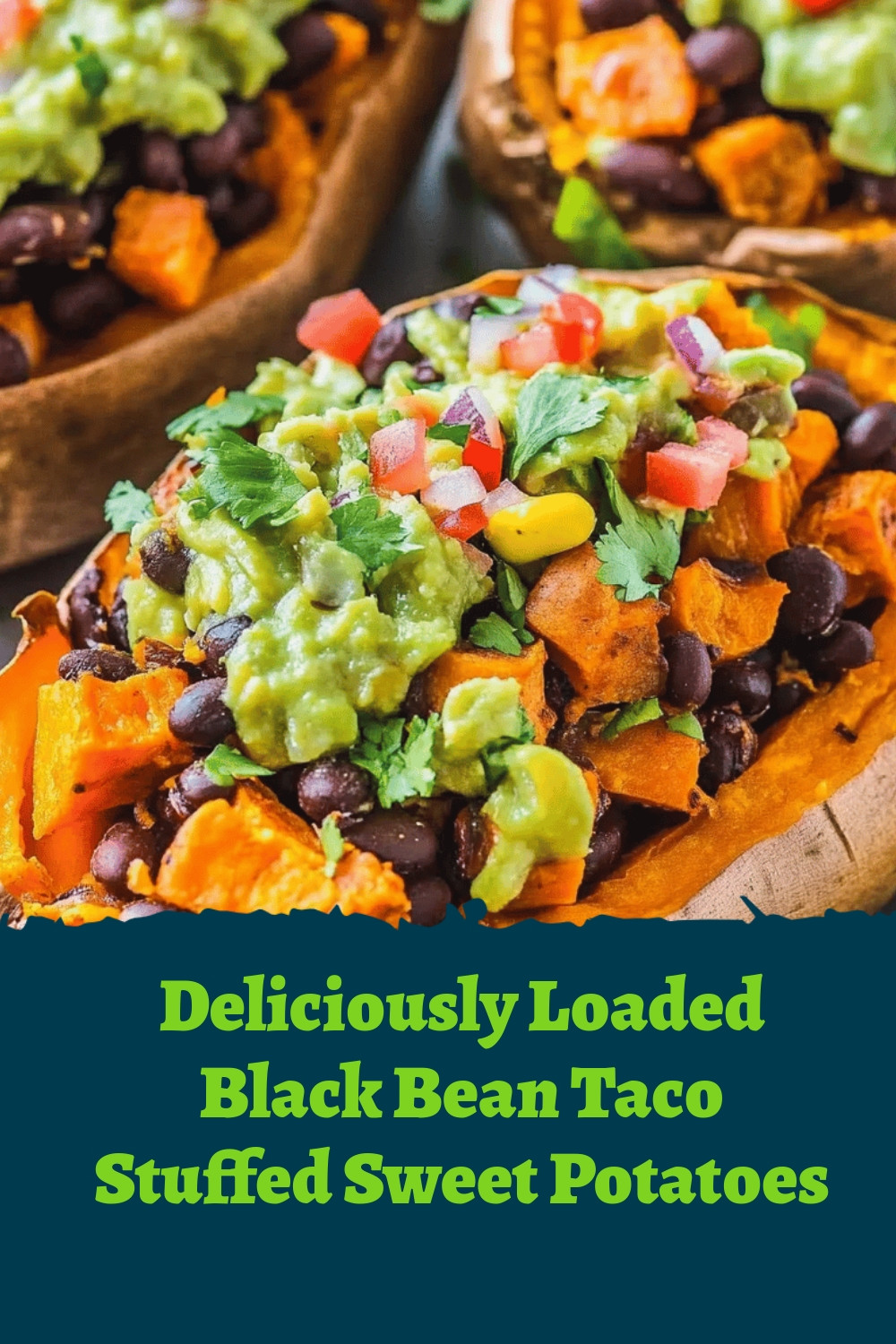 Deliciously Loaded Black Bean Taco Stuffed Sweet Potatoes
