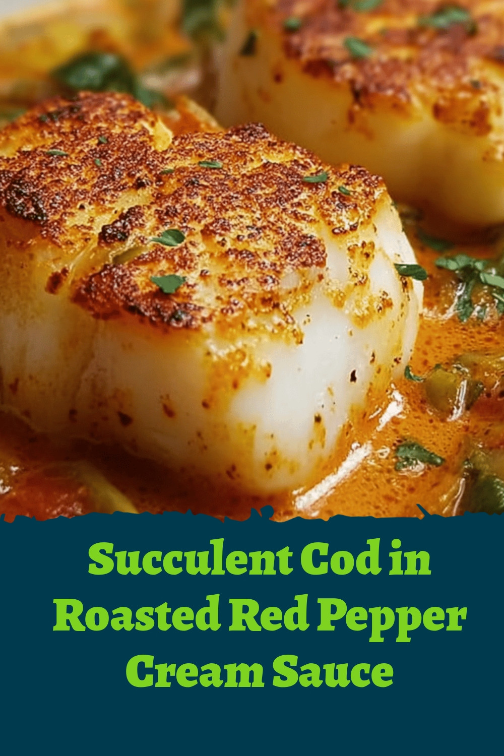Succulent Cod in Roasted Red Pepper Cream Sauce